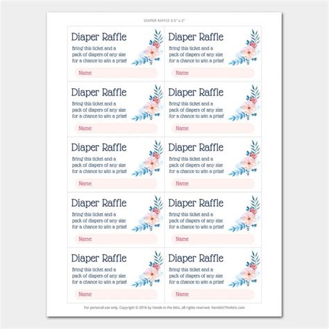 printable diaper raffle baby shower invitation insert