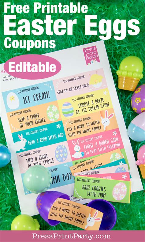 easter egg coupons   edit   printable press