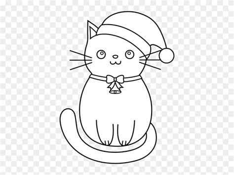 christmas coloring pages cats christmas cat coloring easy cat  draw