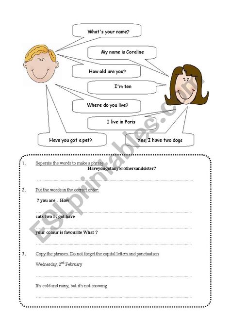 english worksheets introduction practice