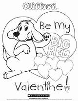 Clifford Valentine Coloring Red Big Sheet Worksheets Dog sketch template