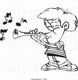 Clarinet Coloring Drawing Cartoon Playing Boy Getdrawings sketch template