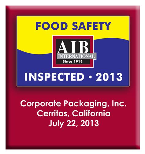 aib certified corporate packaging food safety corporate packaging