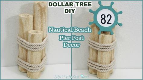 dollar tree diy nautical beach pier posts decor