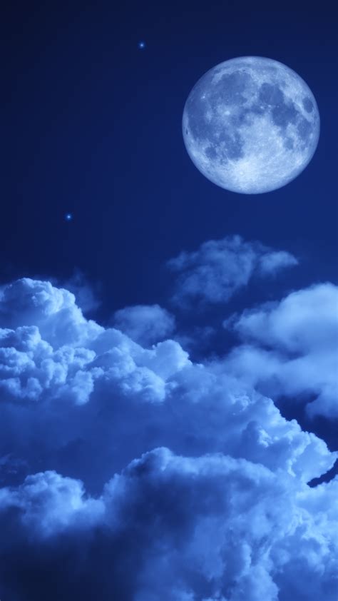 moon night sky clouds  sony xperia xxzz premium hd