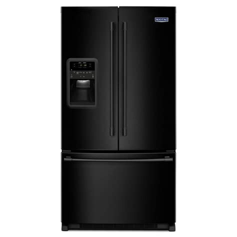 maytag  cu ft french door refrigerator  black  beverage chiller compartment mfifrb