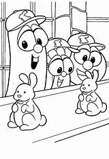 Coloring Pages Larry Boy Doll Bunny Line Veggietales Tomato Blueberry Madame Bob Template sketch template