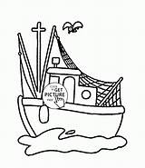 Boat Fishing Coloring Pages Drawing Small Kids Boats Transportation Getdrawings Choose Board sketch template
