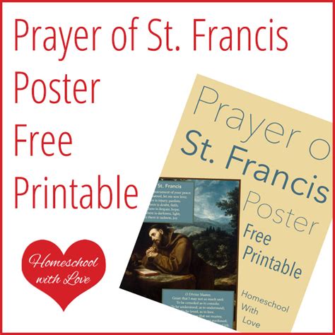 prayer  st francis poster  printable