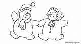 Snowman Coloring Couple Pages Printable sketch template