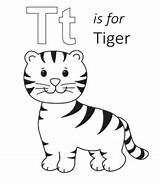 Letter Coloring Tiger Printable Lowercase Uppercase Through sketch template