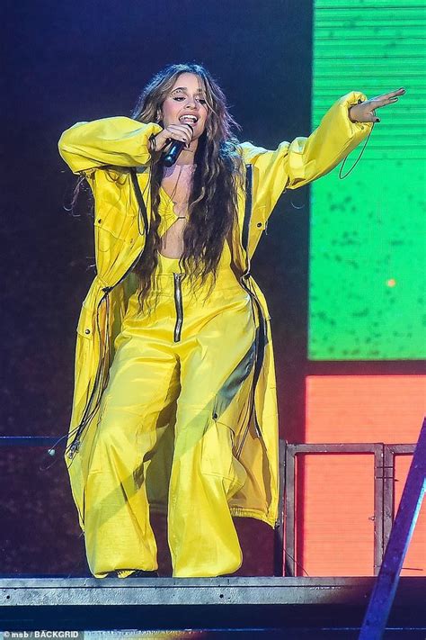 camila cabello makes a statement in an electric yellow three piece