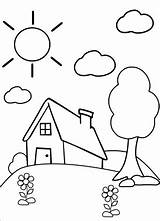 Coloring Kids Preschool House Color Pages Kidspressmagazine Drawings Therapy Children Drawing Easy Activities Arts Illustration Kid Book Buildings Creative Books sketch template