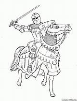 Coloring Knight Pages Knights Soldiers Equestrian Colorkid Wars Kids sketch template
