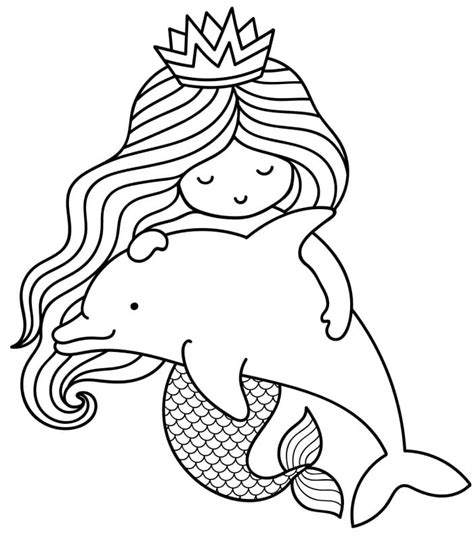 dolphin  mermaid coloring pages