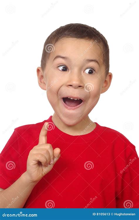 boy exclaiming ah ha stock image image  silly ingenious
