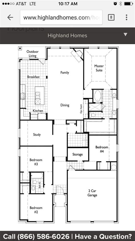 floor plan highland homes garage bedroom  house plans