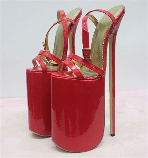 wonderheel extreme high heel sandal 30cm heel with platform patent