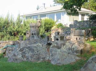 miniature stone castle outdoor decor patio outdoor