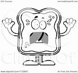 Clipart Screaming Toast Mascot Jam Cartoon Thoman Cory Outlined Coloring Vector 2021 sketch template