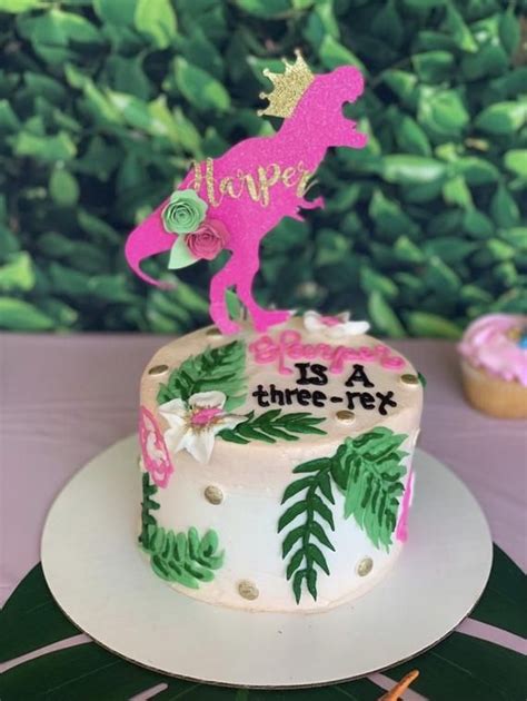 rex dino cake topper etsy   girl dinosaur birthday