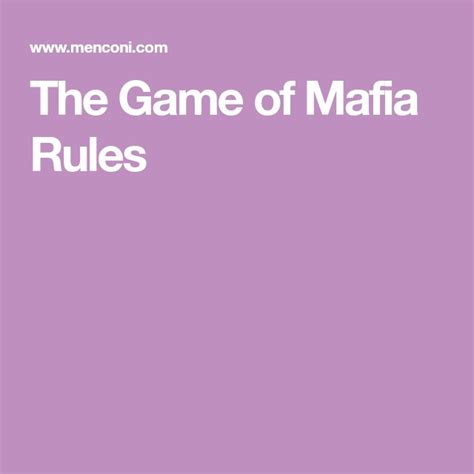 game  mafia rules mafia games rules