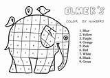 Elmer Elephant Patchwork Coloring Color Number Printables Printable Colouring Numbers Worksheets Template Sheet Pages Activity Across Lines Elefante Book Kids sketch template