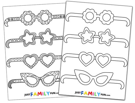 printable glasses cut  template  family fun