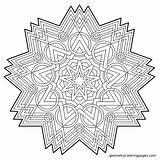 Coloring Pages Adult Star Shape Geometric Crown Mandala sketch template