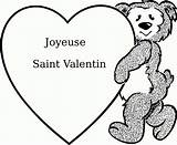 Valentin Joyeuse Greatestcoloringbook Valentines Bear sketch template