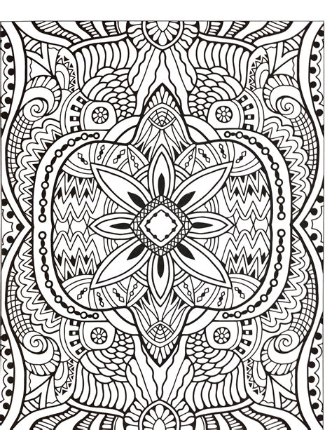 black  white coloring book page   intricate design