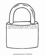 Padlock Line sketch template