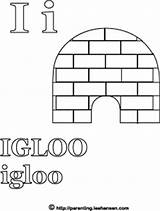Igloo Coloring Letter Ice Alphabet sketch template
