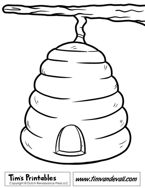 beehive coloring page tims printables