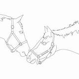 Horses Two Coloring Printable sketch template