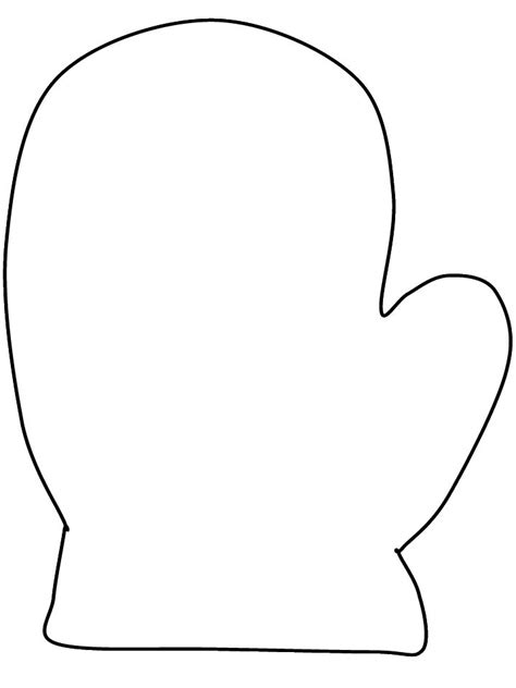 mitten coloring page      template  applique snow