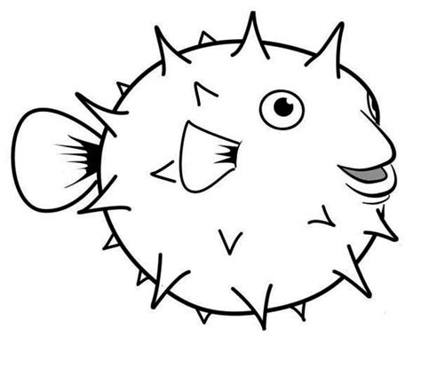 happy globefish puffer fish coloring page fish coloring page puffer