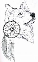 Wolf Drawings Dream Catcher Drawing Tattoo Wolves Coloring Sketch Pencil Animal Catchers Pages Dreamcatcher Draw Cool Sketches Native American Tattoos sketch template