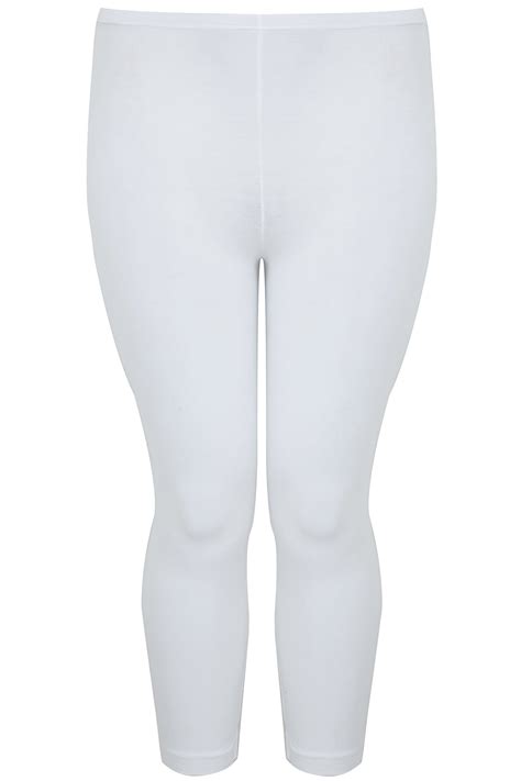 white cotton essential cropped leggings  size