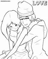 Anime Coloring Pages Couple Colorings Kissing Couples Draw Cute Getdrawings Lowgif Getcolorings Sheets sketch template