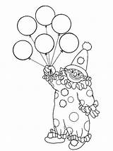 Clown Coloring Pages Balloon Balloons Six Has Color Getdrawings Party sketch template