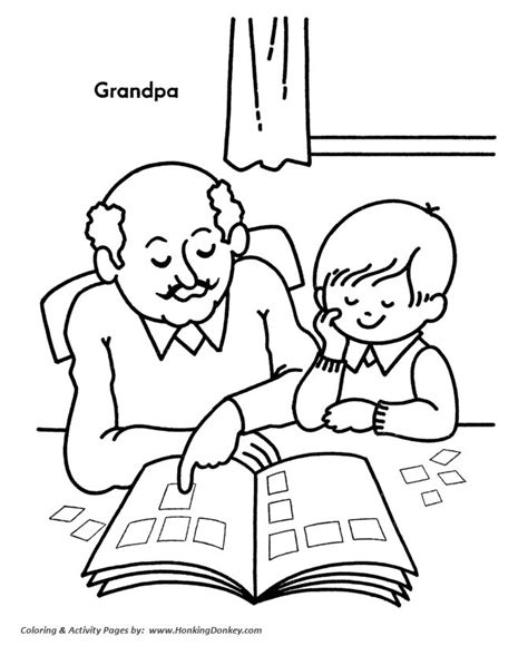 grandparents day coloring pages grandpa teaches   family
