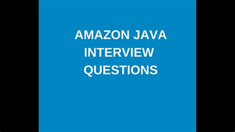 amazon java interview questions youtube
