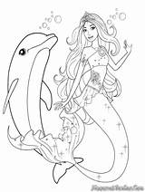 Barbie Coloring Mermaid Pages Popular sketch template