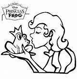 Frog Princess Prince Coloring Pages Kissing Printable Clipart Kiss Frogs Potential Network Disney sketch template