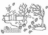 Autumn Coloring Seasons Pages Outline Season Leaf Four Kindergarten Themed Drawing Fall Greetings Getcolorings Getdrawings Printable Color Colorings sketch template