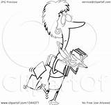 Carrying Dropping Businesswoman Toonaday Royalty Outline Illustration Cartoon Rf Clip sketch template