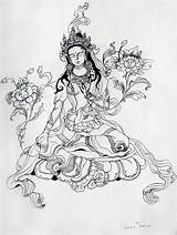 Tara Green Cubic Non Deviantart Buddha Tattoo Line Coloring Goddess sketch template
