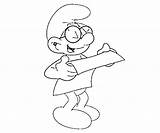 Brainy Smurf Coloring sketch template