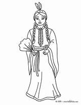 Coloring Pages Indian Girl Princess Comanche Princesses Color Print Getcolorings Wo Hellokids sketch template
